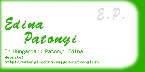 edina patonyi business card